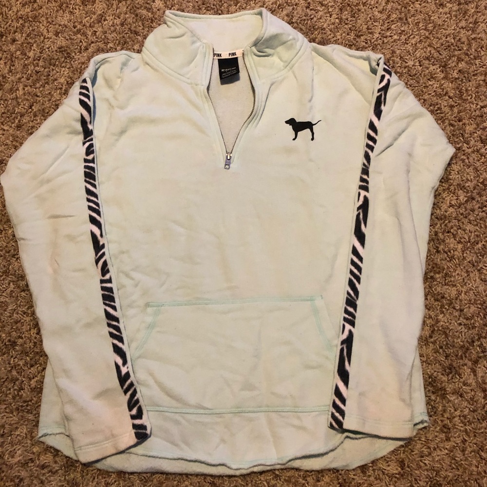 PINK Oversized Quarter-Zip Crewneck